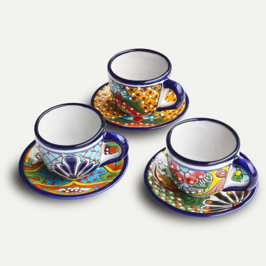 Šálek na čaj/kávu keramický s podšálkem "Talavera"