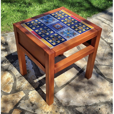 Konferenční stolek s obklady mořený (teak)